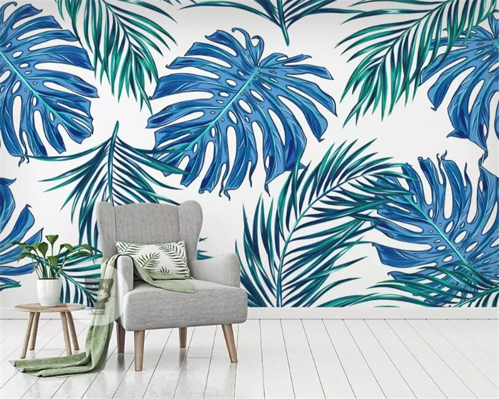 

Beibehang Custom wallpaper mural tropical leaves rainforest plant background wall 3d wallpaper for living room papier peint