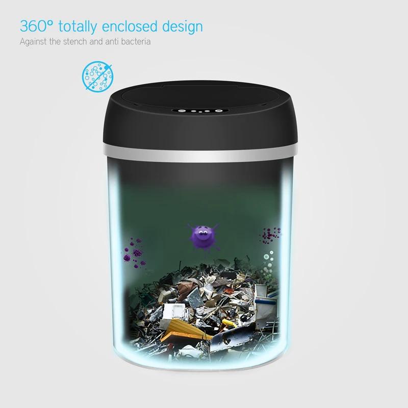 Geekinstyle 6L-12L Stainless Steel Garbage can Touchless Automatic Dustbin Accessory Kitchen Sensor Trash Can Office Waste Bin | Дом и сад