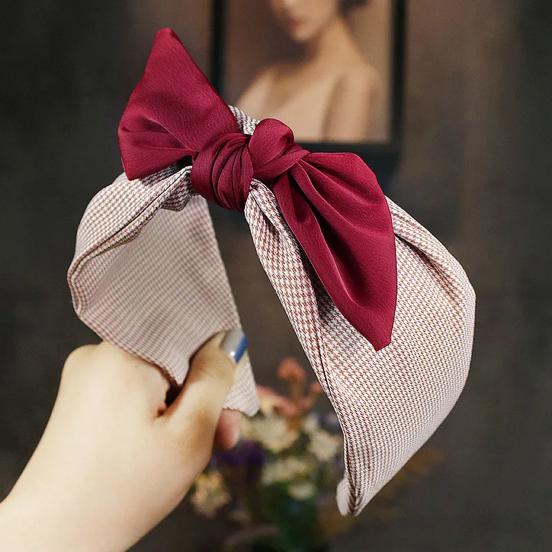 HaimeikangKorean Бутик Hairband уши кролика мягкий матерчатый бант для волос ободок Девушки Женщины наголовный обруч ленты аксессуары Головные уборы