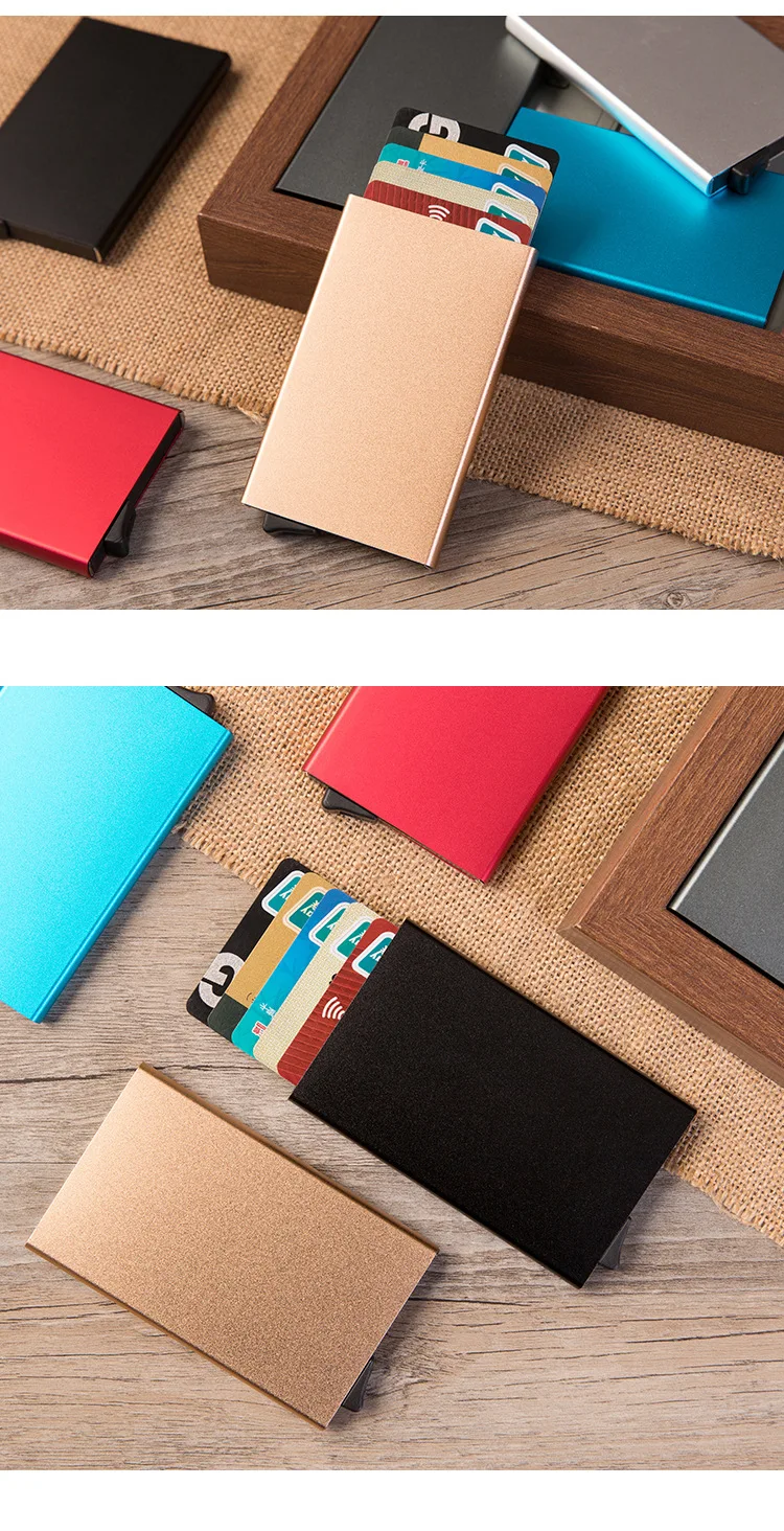 BYCOBECY металлический корпус для карт с защитой от RFID, для карт тонкий качественный кошелек тонкий цветной кошелек держатель для кредитных карт