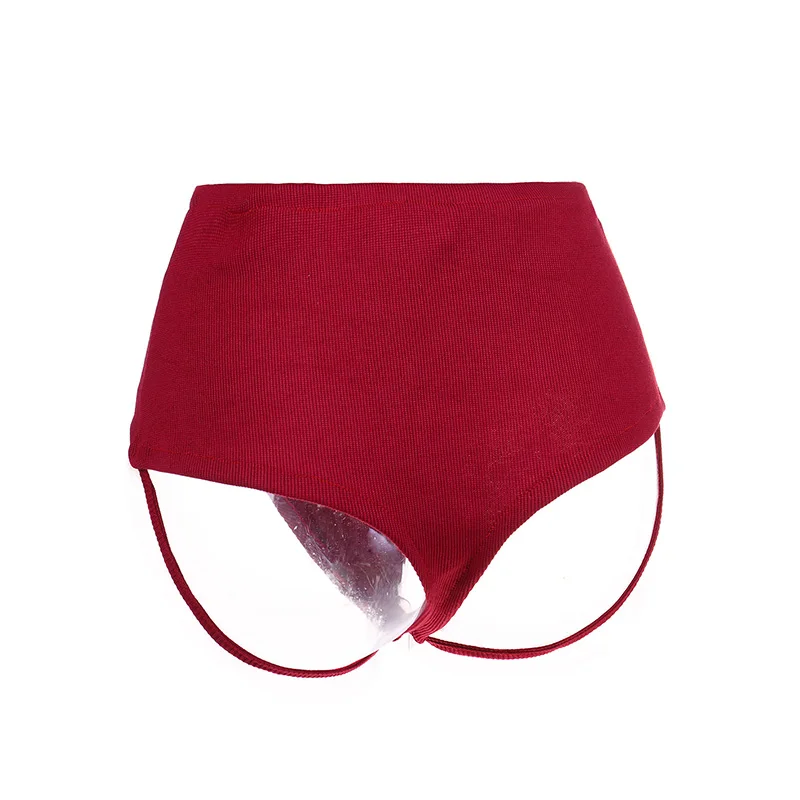 High Waist Сексуальные женские ребро ткань средняя талия/Высокая талия трусики брифы. Женские шорты Стринги Нижнее белье. Трусики танга. 6 цветов - Цвет: High Waist