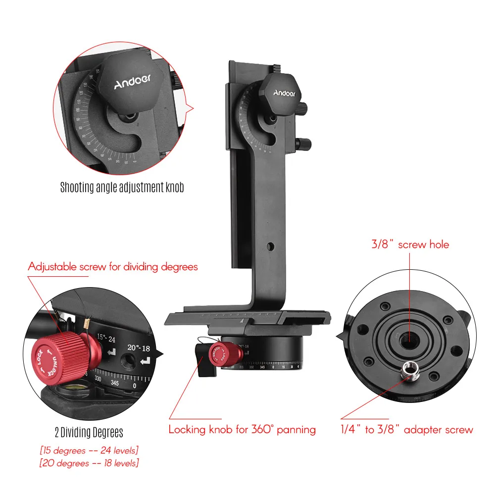 Панорамный шарнирный штатив с поворотной головкой 720 градусов шаровой для