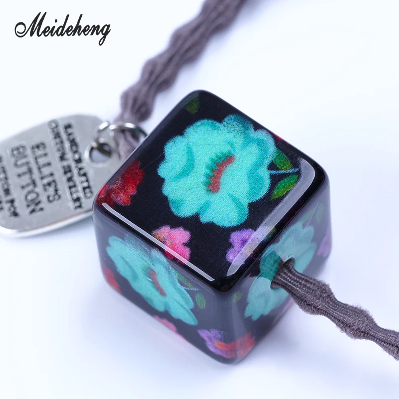 

Acrylic Square Colorful Charms Flower Beads for Jewelery Making Hiredress home DIY Needlework Bracelet Necklace Black Accessory