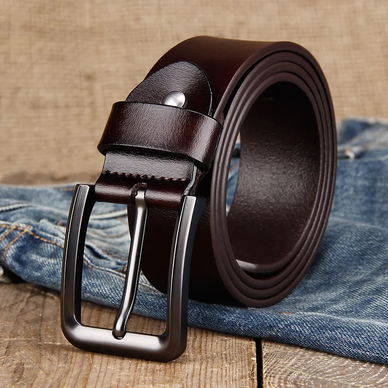 BAIEKU мужские кожаные ремни с пряжкой для мужских джинсов высокое качество модный