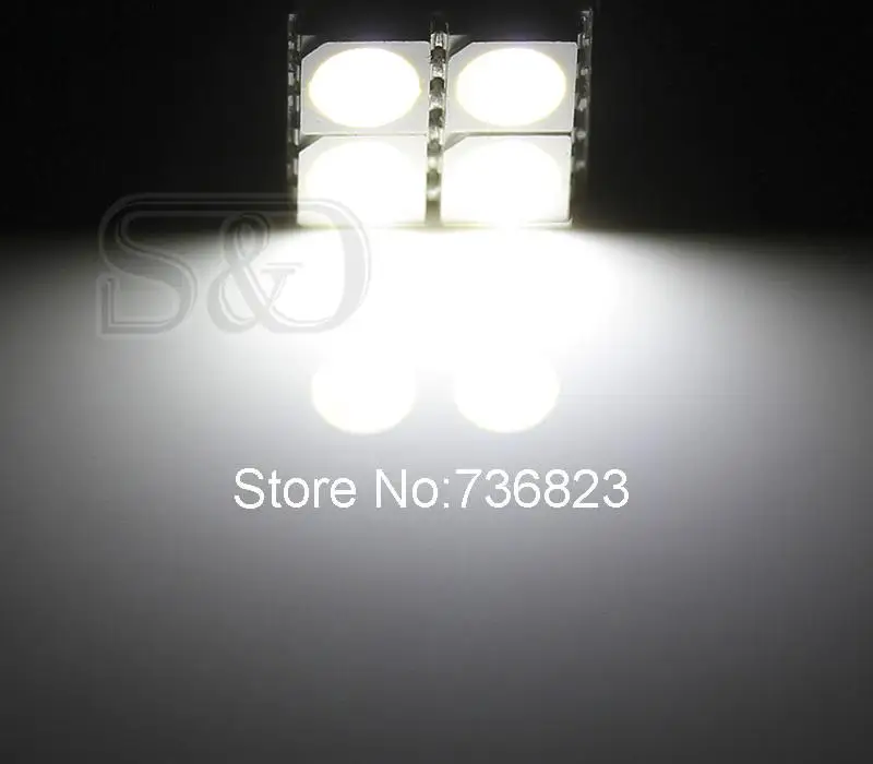 10 шт. T10 4SMD чистый белый CANBUS OBC безошибочный W5W светодиодный автомобильные лампы 501
