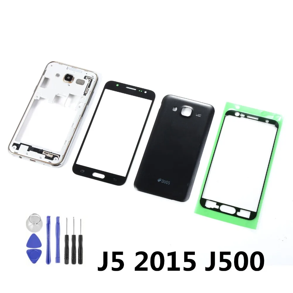 Для Samsung Galaxy J5 2015 J500 J500F J500H корпус средняя рамка + задняя крышка аккумулятора