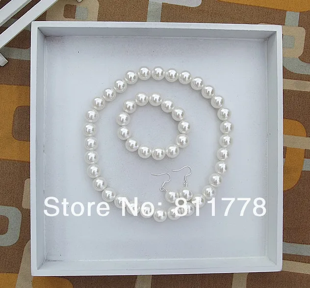 1set bracelet pearl necklace New Rope Children Beads Necklace Cute white Combination Environmental Beautiful Gifts | Украшения и