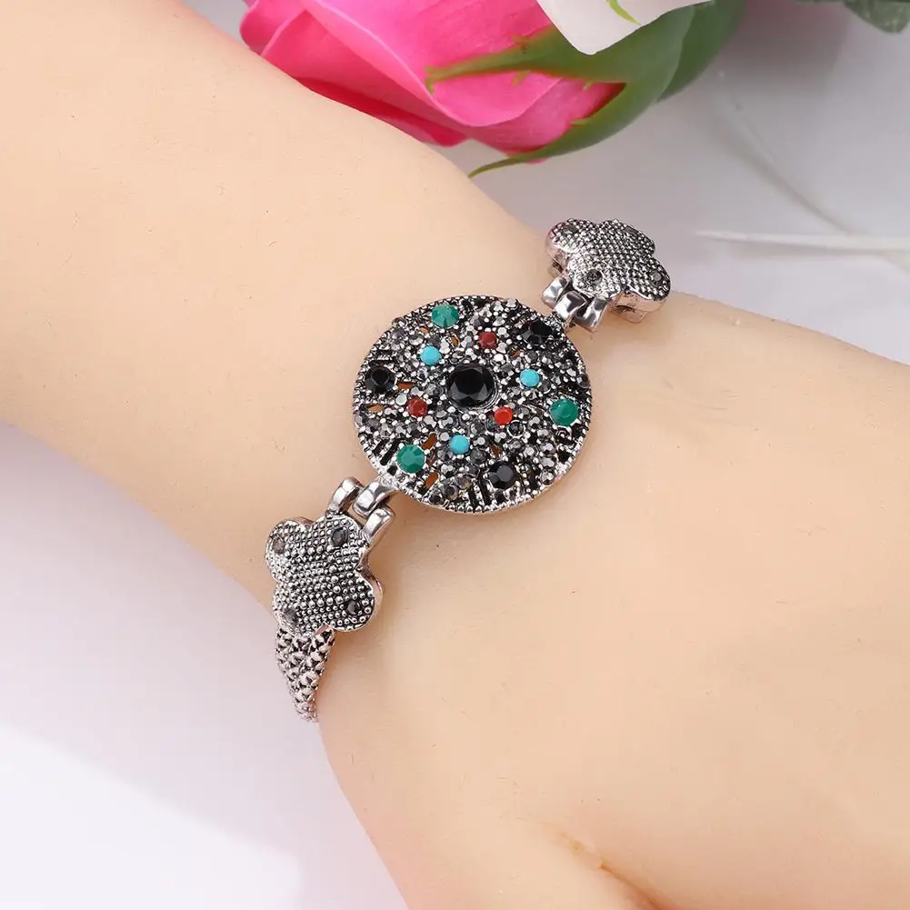 Sangdo Для женщин ретро этно Стиль Rhinestone стильный браслет ручной цепи