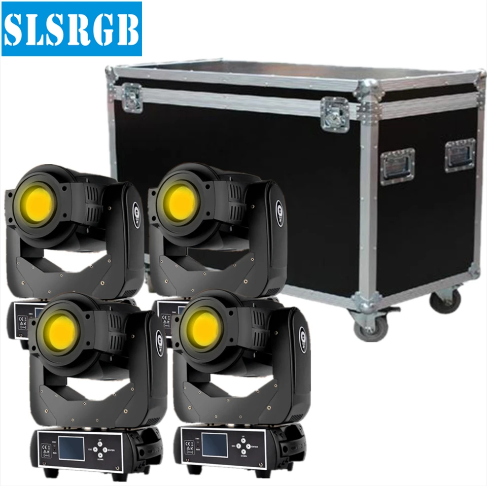 

SLS lighting 4pcs/lot with flight case 90W LED moving head Spot stage lighting 3-facet Prism Two Gobo wheel function