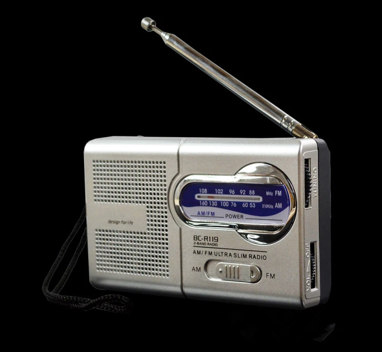 Совершенно новый портативный мини радиоприемник R119 с двухдиапазонным FM/AM