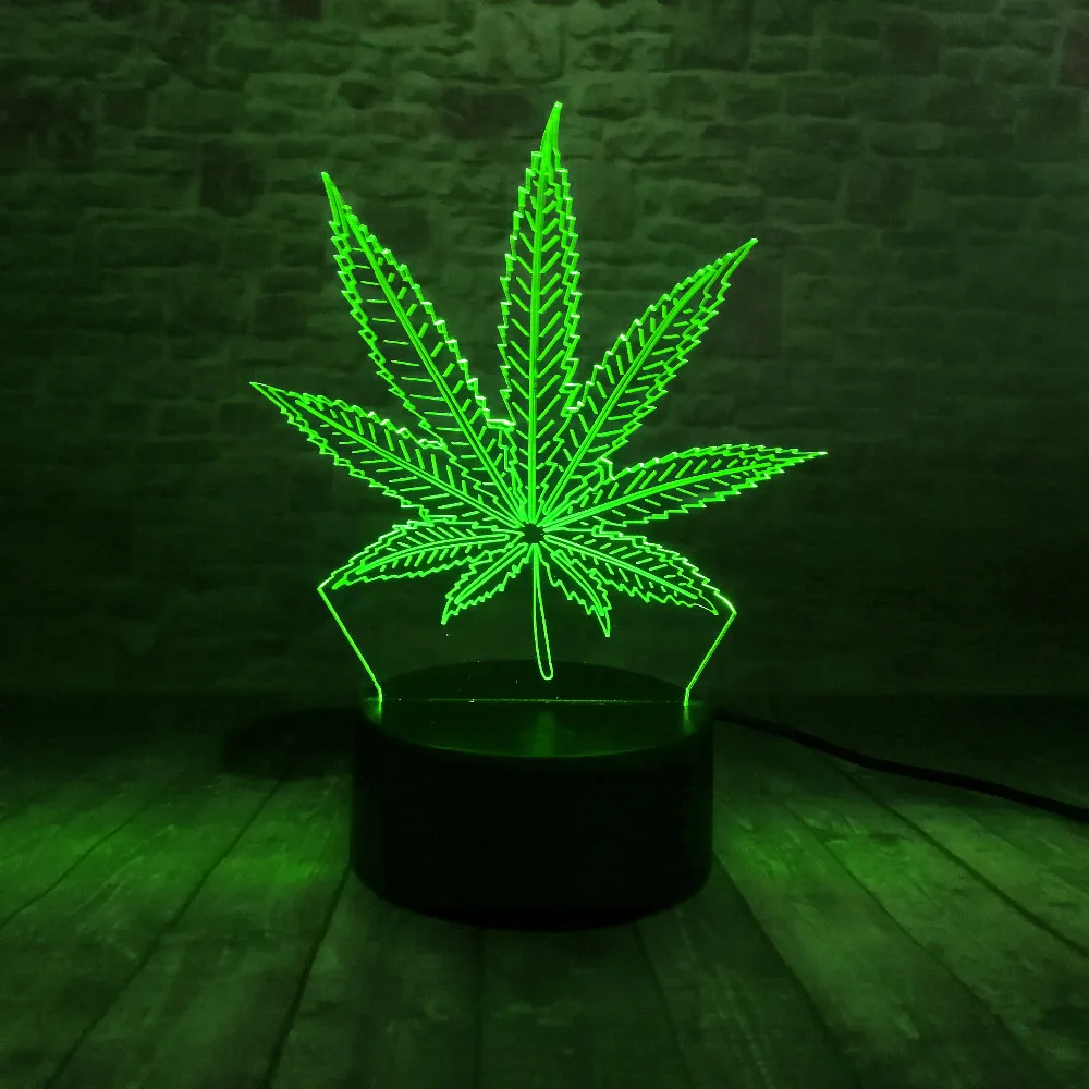 Красивая 3D иллюзия Светодиодная лампа с Кленовым листом форма ночника как друзья