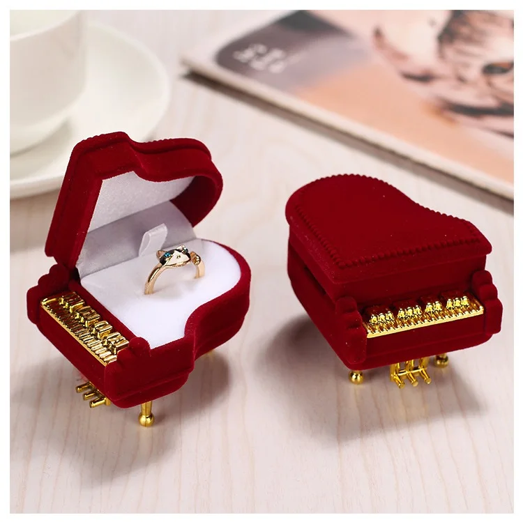 

Beautiful Piano Ring Box Earring Necklace Pendant Jewelry Treasure Gift Case Wedding W8365