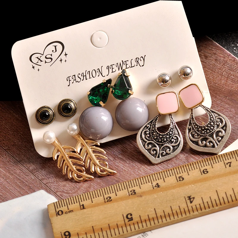 Hot selling fashion gorgeous women jewelry girl boy birthday party ear nail green gray pink Earrings mixed Gift Free Shipping | Украшения и