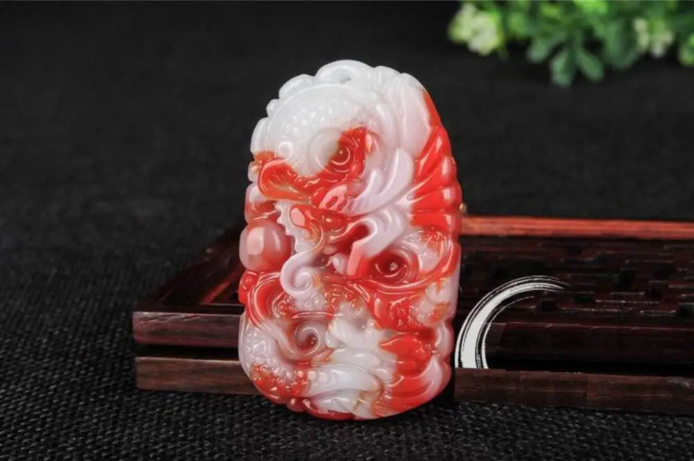 Кулон из натурального куриного жадея дракона для мужчин и женщин кулон в виде