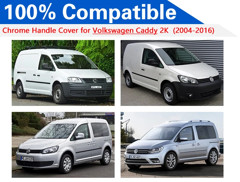 Для VW Caddy 2004 2016 2K хромированные покрытия для дверных ручек набор отделки Volkswagen