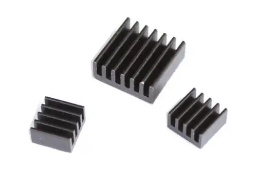 Raspberry Pi комплект радиаторов черный алюминий 2 маленький и 1 большой | Компьютеры