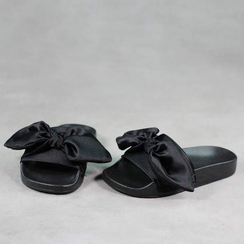 Ботинки для мамы и дочки шелковые шлепанцы с бантом|girls beach slippers|girl indoor shoekids girl