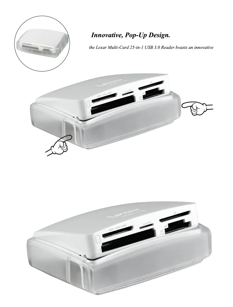 Lexar USB 3,0 кард-ридер 25 в 1 CF карта высокая скорость XD M2 Мульти для Micro SD карты