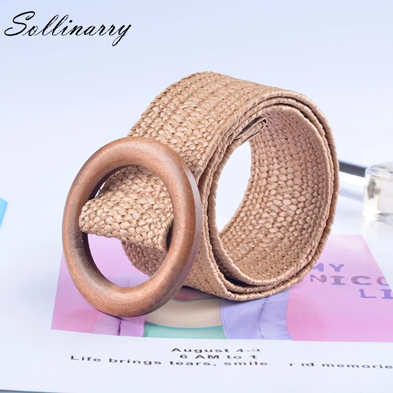 CAMEL Sollinarry, 2 цвета, женский пояс, эластичный соломенный пояс, украшение для платья, ремень, повседневный женский ремень, аксессуары - Цвет: CAMEL