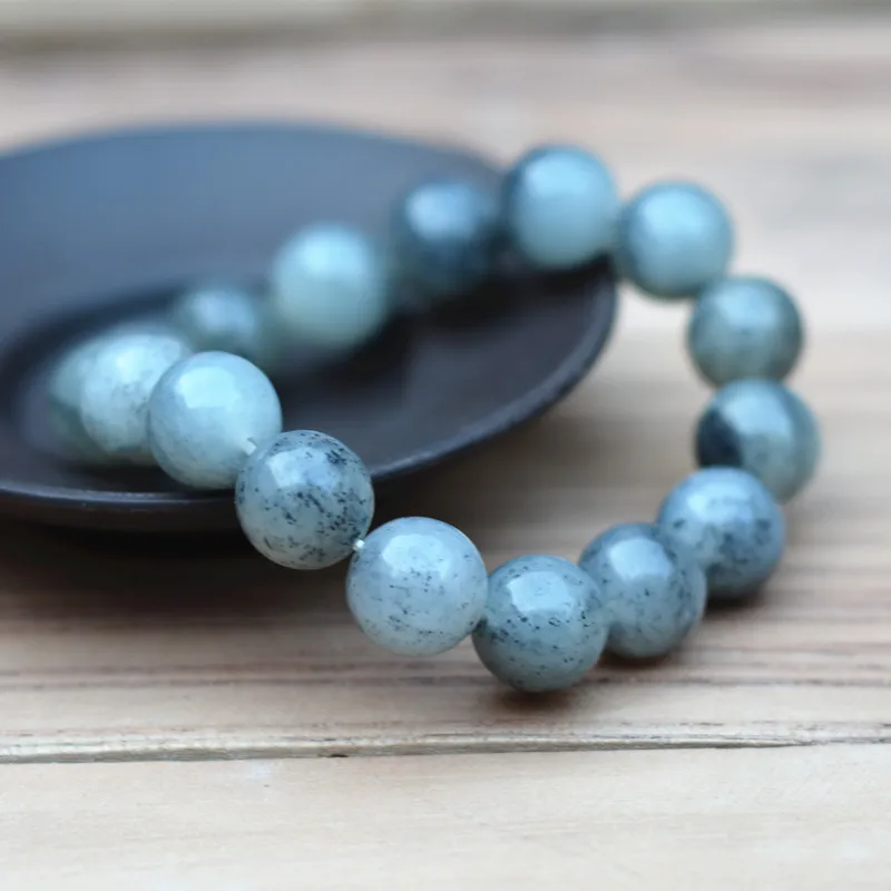 12 мм 100% натуральный серый нефритовый Будда браслеты круглые бусины китайские на