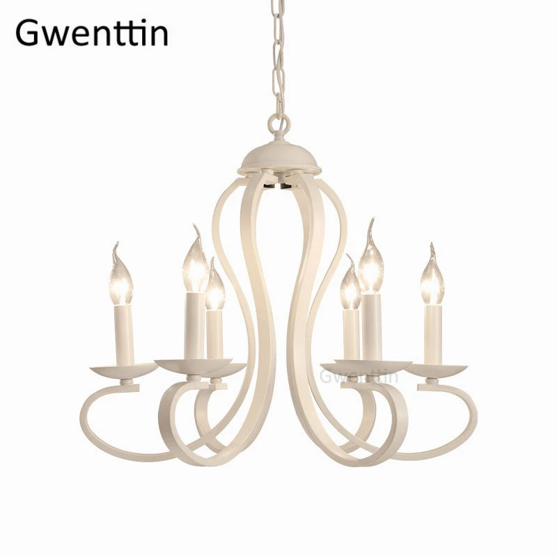 

Modern Iron Candle Chandelier Nordic Vintage Led Hanging Lamp Loft Industrial Decor Home Lighting Fixtures Suspension Luminaire