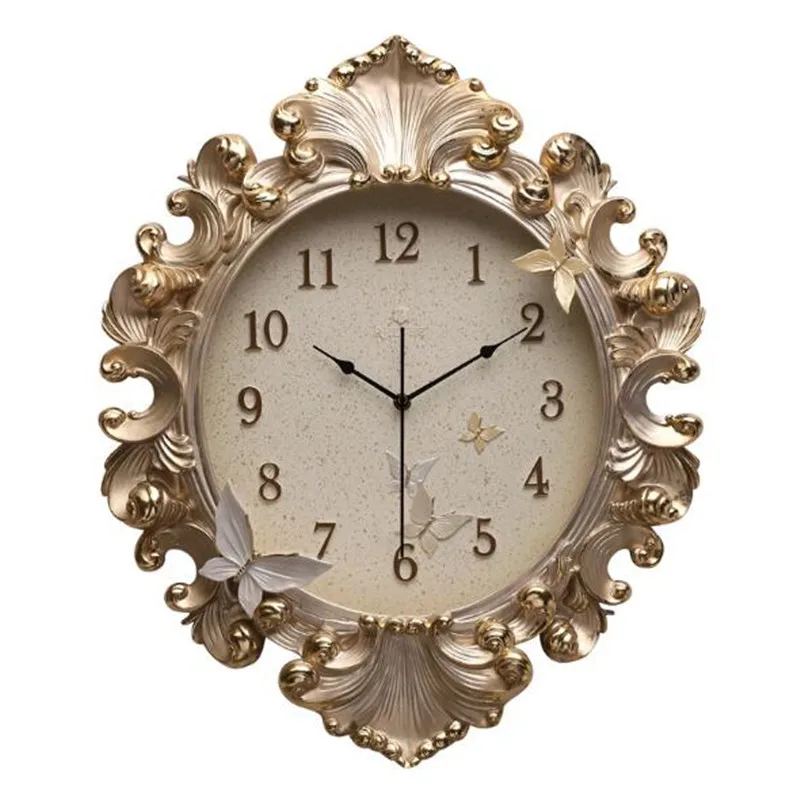 

European-style wall clock living room clock art wall watch home quiet light luxury decoration clock creative bedroom