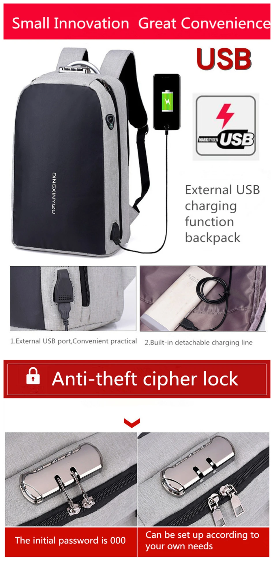 BERAGHINI мужской рюкзак с USB зарядкой, Противоугонный рюкзак, мужской рюкзак для ноутбука, модные школьные сумки, дорожный рюкзак, сумка для путешествий, сумка для ноутбука, mochila