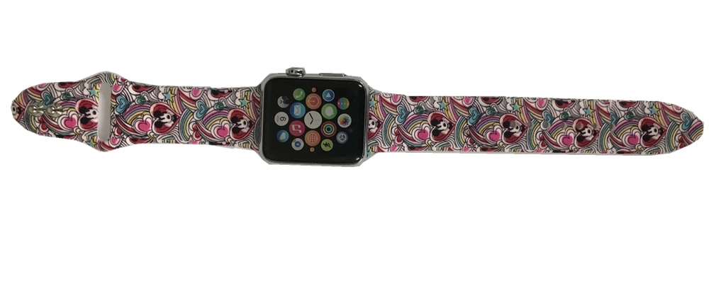 Силиконовый спортивный ремешок YUKIRIN с Микки-Маусом для Apple Watch, серия 4, 3, 2, 1, ремешок для iWatch, для девочек 38, 42 мм, 40, 44 мм