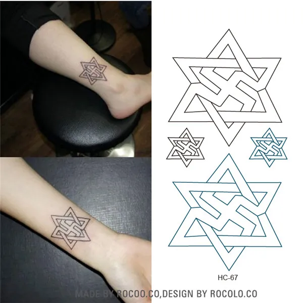 Горячая распродажа! водостойкие татуировки для мужчин и женщин шестиугольные