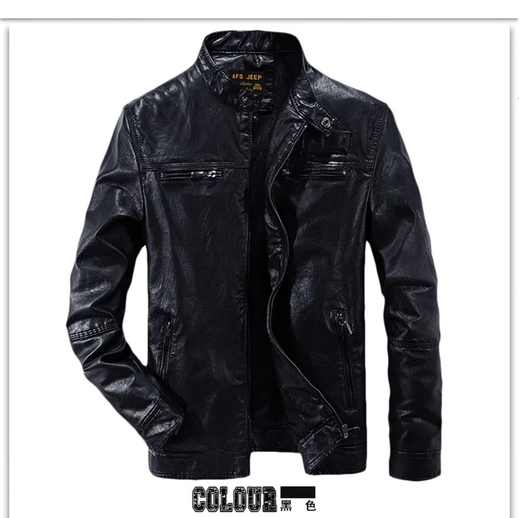 black 1шт Новые мужские модные мотоциклетные кожаные куртки зимние сохраняющие тепло Мотоциклетные Куртки - Цвет: black