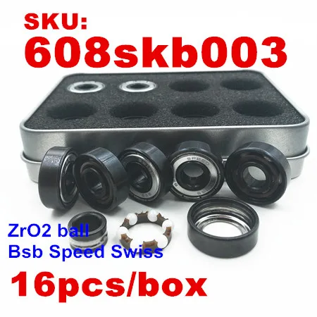 16 pcs Zro2 ball 608 16 шт./кор. Superfast BSB speed швейцарские ролики для роликовых коньков 608Z скутер скейтборд Longboard Pro-blacken Spinners 608 шариковый подшипник - Цвет: 16 pcs Zro2 ball 608