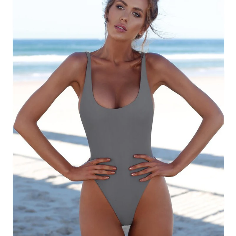 Женский слитный купальник с завышенной талией белый или черный цвет|Комбинезоны|