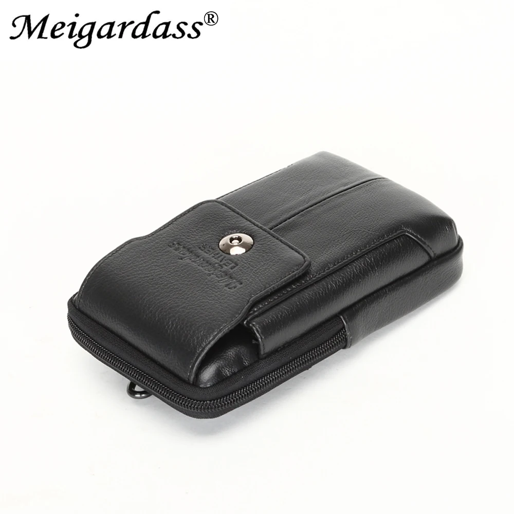 Мужские поясные сумки MEIGARDASS из натуральной кожи поясная сумка для телефона