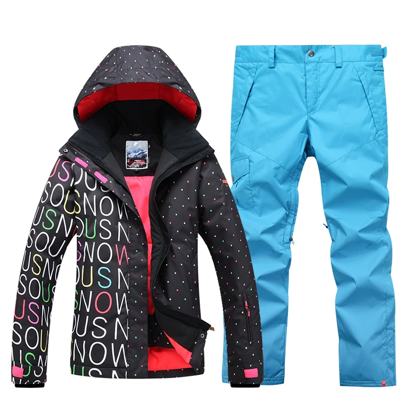 Зимний женский Новый лыжный костюм GsouSnow водонепроницаемая теплая дышащая одежда