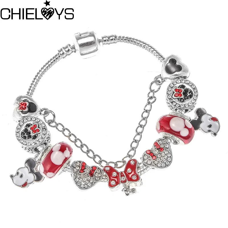 CHIELOYS, красивые синие муранские стеклянные бусины, цепочка-змейка, очаровательный браслет, подходит для оригинала, сделай сам, брендовый браслет для детей, подарок, ювелирное изделие