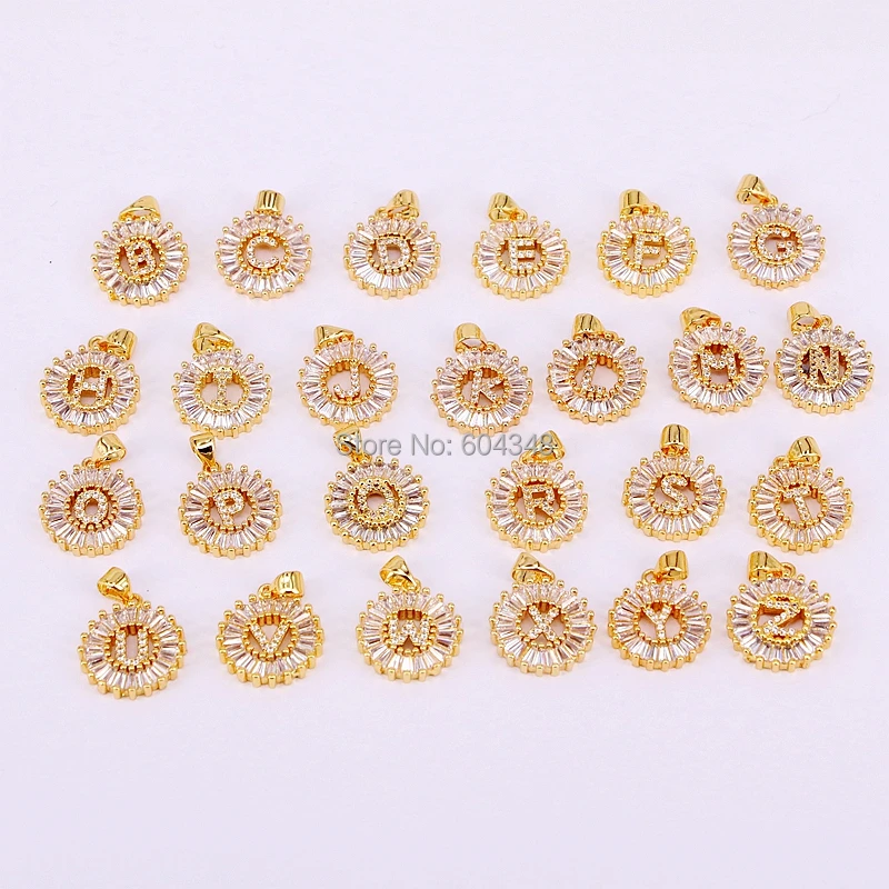 10 нитей ожерелье с маленькими буквами из Кубического циркония микро закрепкой A-Z