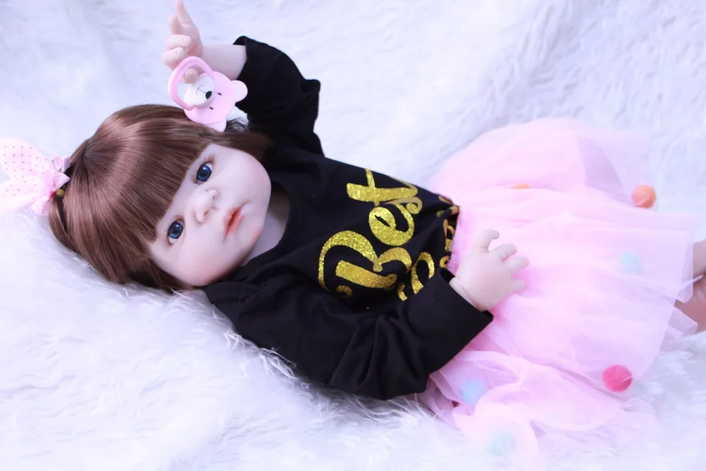 Полностью силиконовые куклы Новорожденные 23 дюйма реалистичные детские