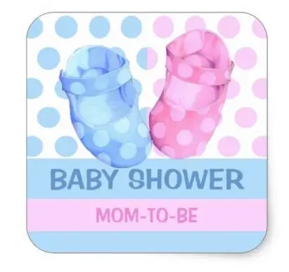 

1.5inch Baby Twins Booties Baby Shower Gift Sticker