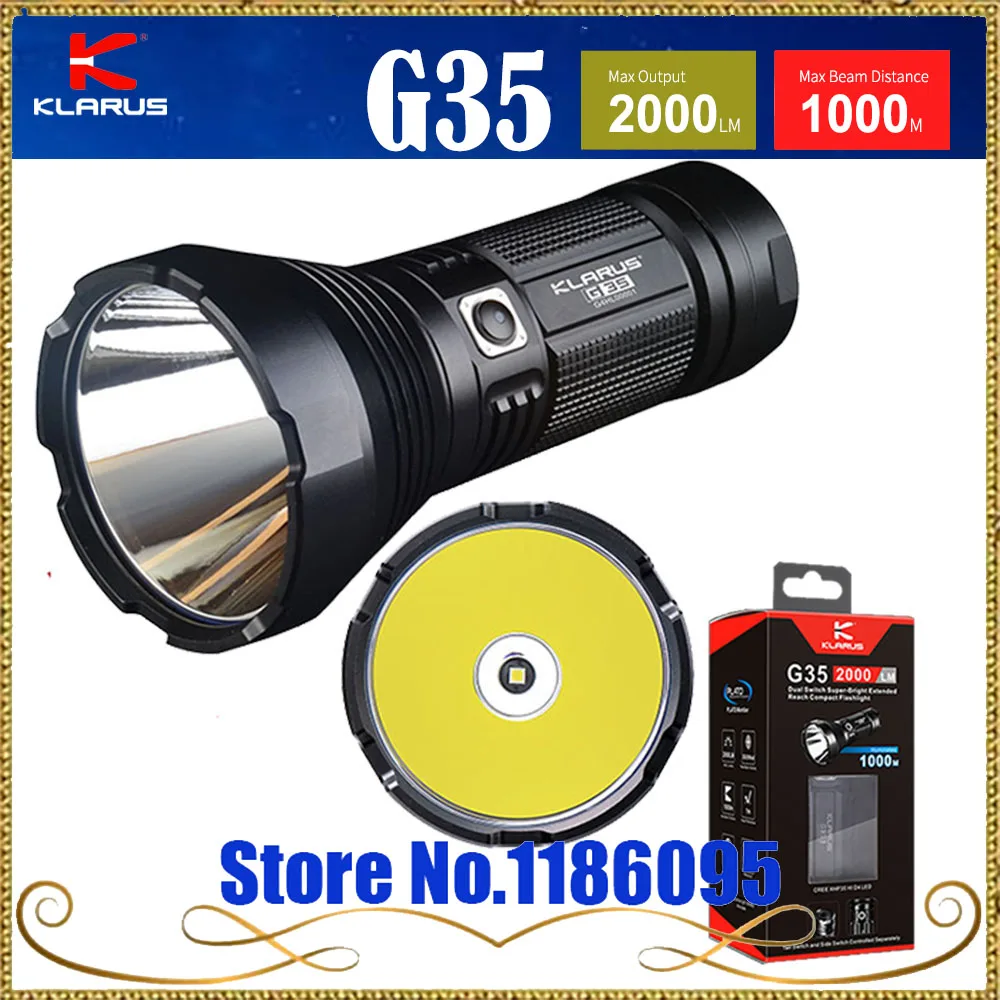 KLARUS G35 фонарик CREE XHP35 HI D4 светодиодный 2000LM Максимальное расстояние луча 1000 м лучше