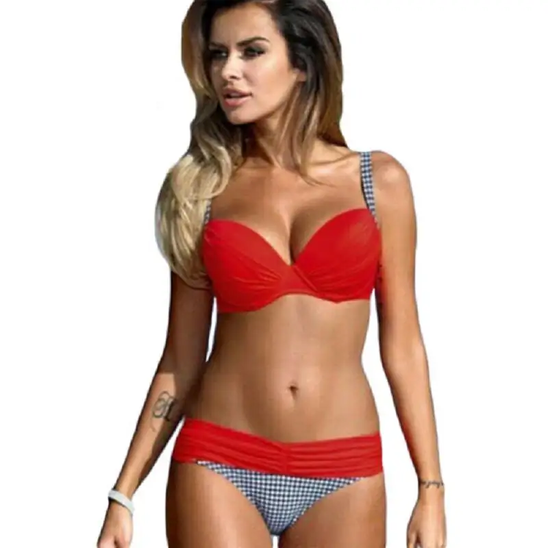 Adogirl Padded Bikini Set Plus Size SwimwearSexy Bikinis Women 2017 Push-Up Swimsuit Female Bathing Suit Beach Clothes Biquini |
