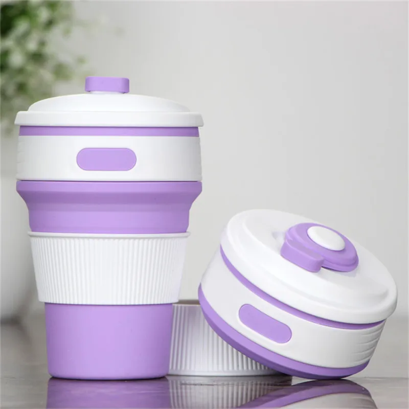 1 шт. портативные одноцветные силиконовые чашки для воды складные горла