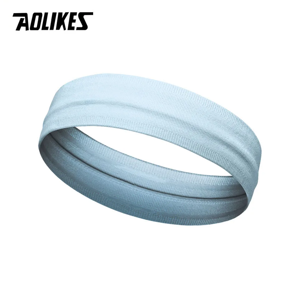 Blue AOLIKES спортивная повязка на голову для мужчин и женщин, повязка на голову для мужчин и женщин, повязка на голову для бега, футбола, повязка на голову, нескользящая эластичная повязка на голову - Цвет: Blue