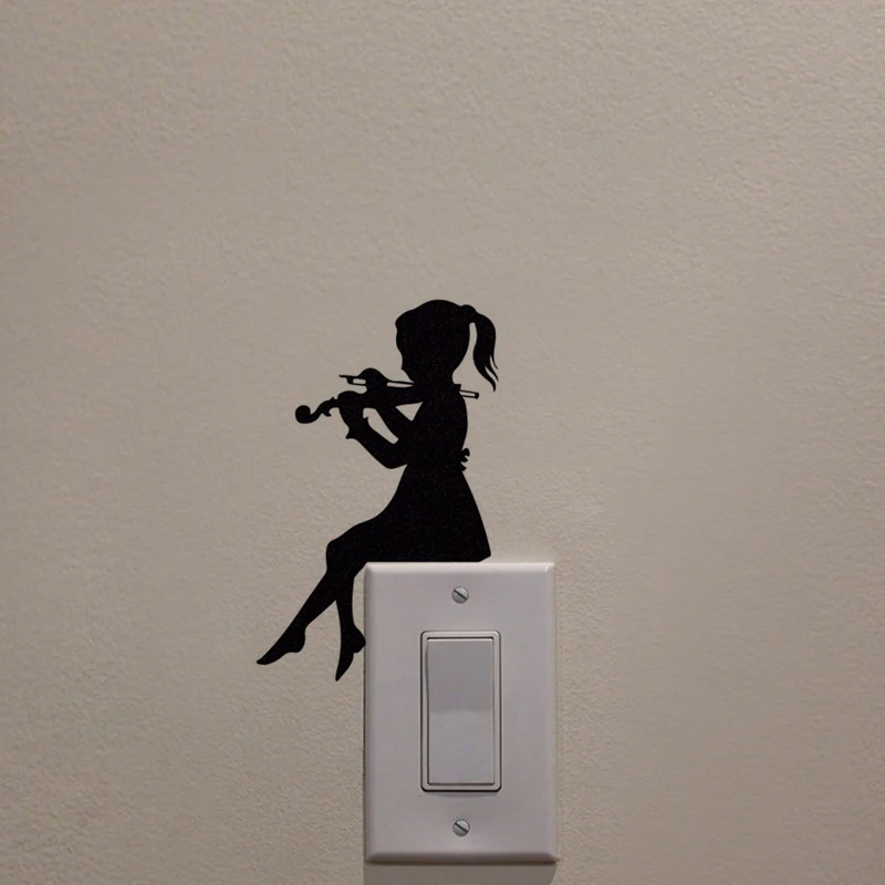 KUCADA черный креативный DIY Музыка Девушка переключатель на стену с наклейками
