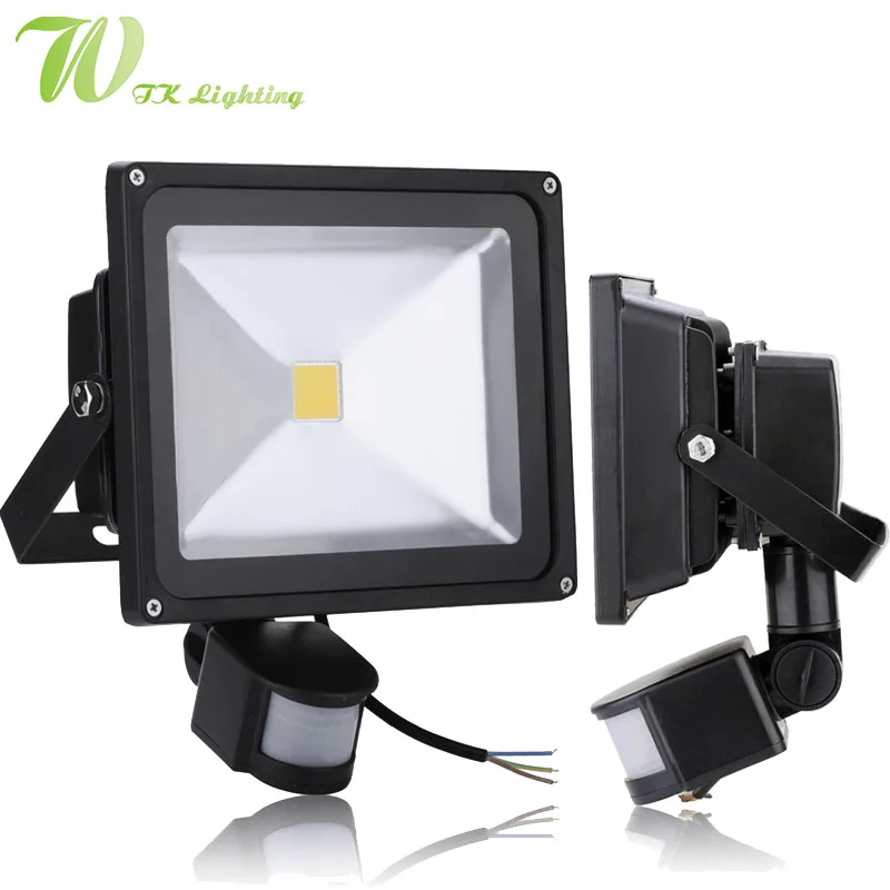 LED PIR Motion Sensor Floodlight 10 Вт 20 30 50 СВЕТОДИОДНЫЕ Лампы 85-265 В Индукции Наружного