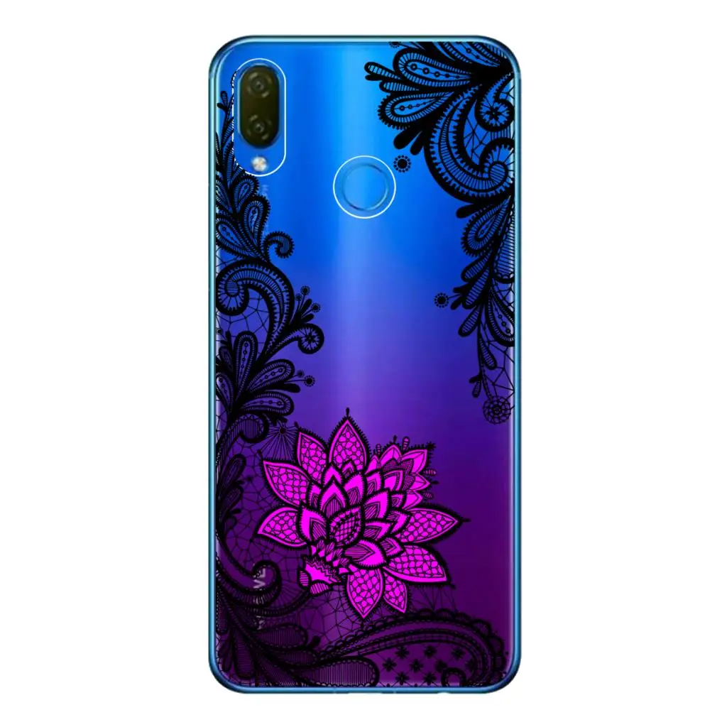 Мягкий чехол из ТПУ для Huawei Nova 3i прозрачный силиконовый 6 3 дюйма милый кружевной
