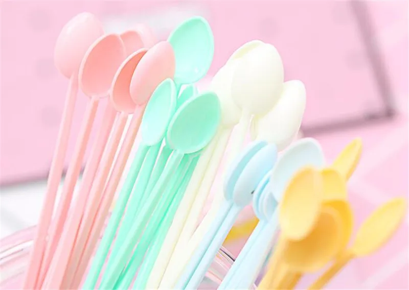 

900 pcs Portable Coffee Tea Spoon Long Handle Disposable Mini Ice Cream Tools Party Supplies Plastic Kitchen Accessories
