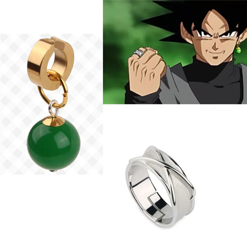 Супер Dragon Ball Z Vegetto Potara черный Сон Гоку костюмы для косплея Кольцо Серьги zamasu серьги гвоздики