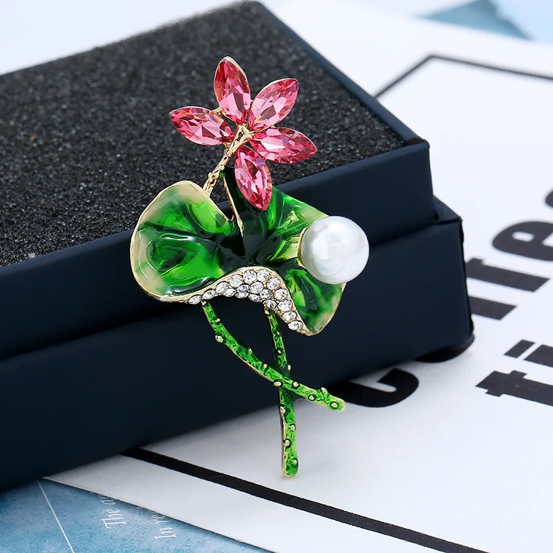 2017 новая мода Китайский ветер цветок лотоса Брошь с растительным орнаментом