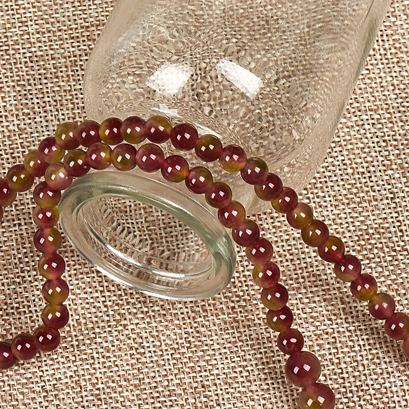 

Color mixing Chalcedony 10 mm Bead Necklace hand tied noble women's necklace best choice for gift giving