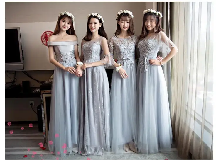 Иллюзионные платья подружки невесты ТРАПЕЦИЕВИДНОЕ вышитое официальное платье